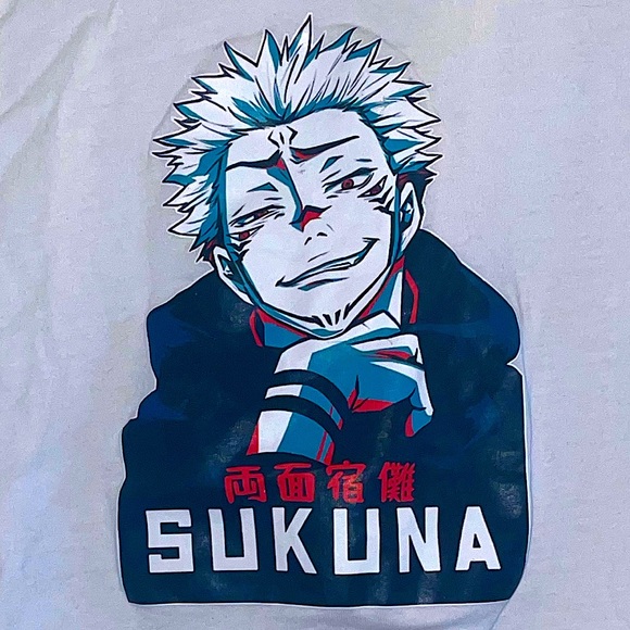 Sukuna Jujutsu Kaisen White T-Shirt - Picture 1 of 3